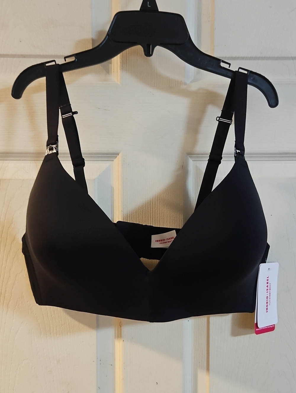 Ingrid & Isabel For Every Belly Absorbent Wirefree Nursing Bra: Black: NWT: XXXL